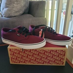 Vans Red and Black Sneakers Classic Design